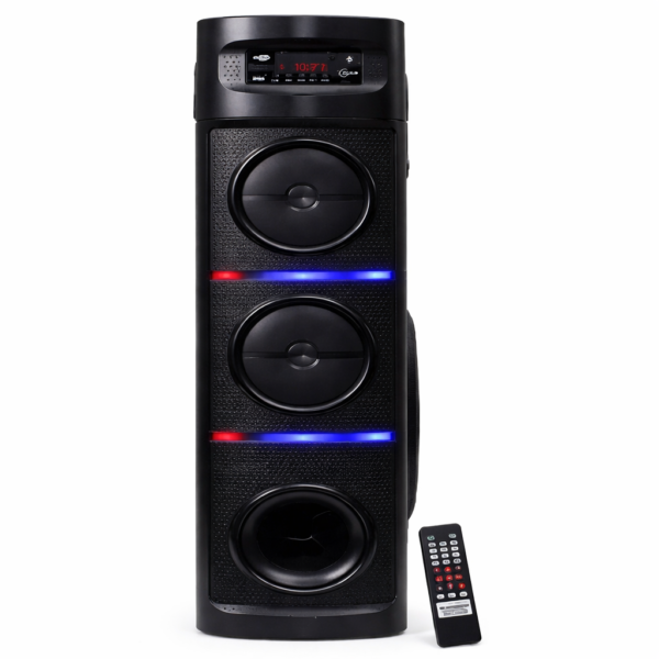 yatalika volvo bluetooth tower speaker, 100w, 2.1 channel, black, floor standing, remote control