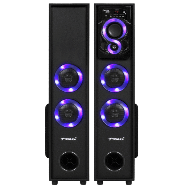 YATALIKA 180W High-Bass Tower Speaker with Bluetooth, AUX, and USB Support (Black)